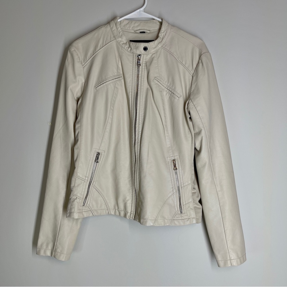 Guess Cream Leather Jacket